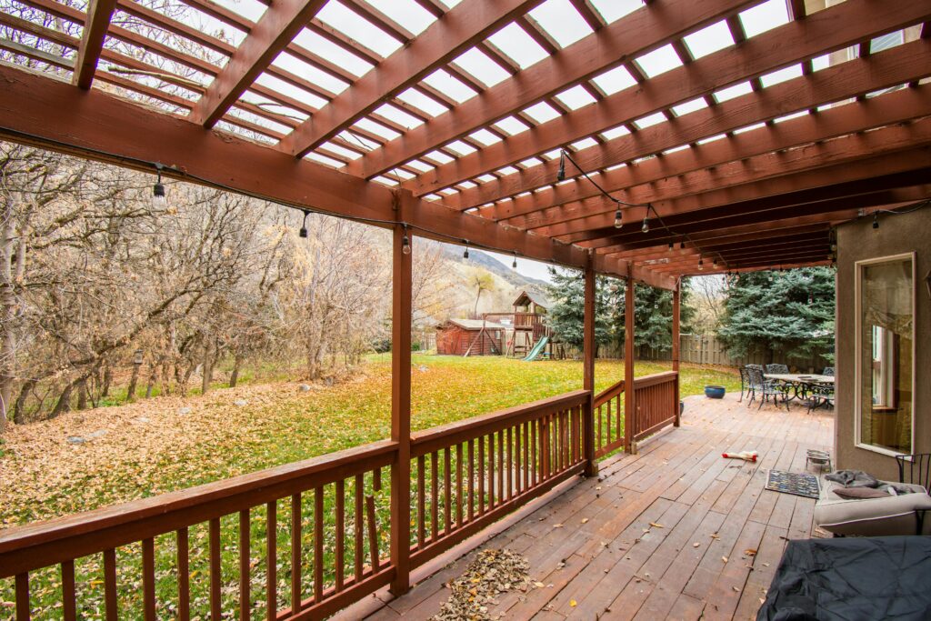 Backyard wood deck